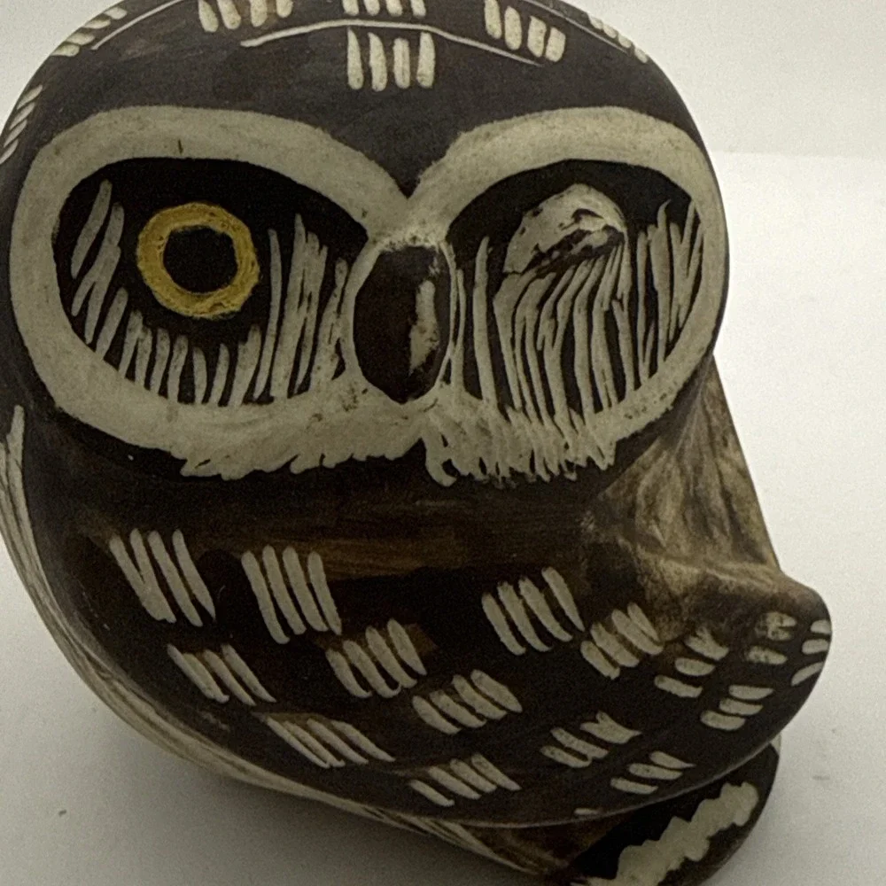 Gustavsberg Sweden Knip Wink Owl By Edvard Lindahl Hand painted 1960's MCM